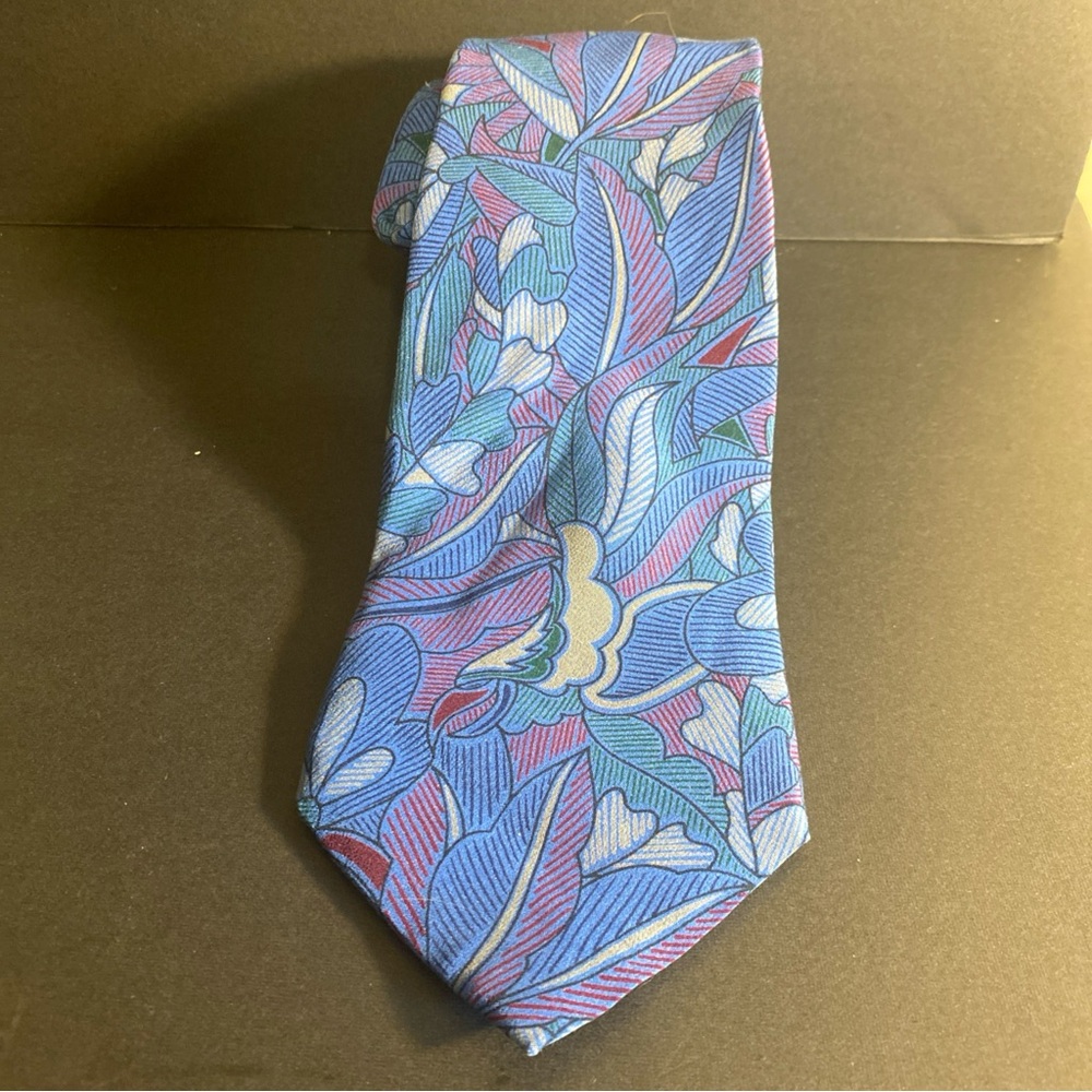 Charles Jourdan Floral Stylized‎ Swirling Botanical Motif Vibrant Colorful Vtg